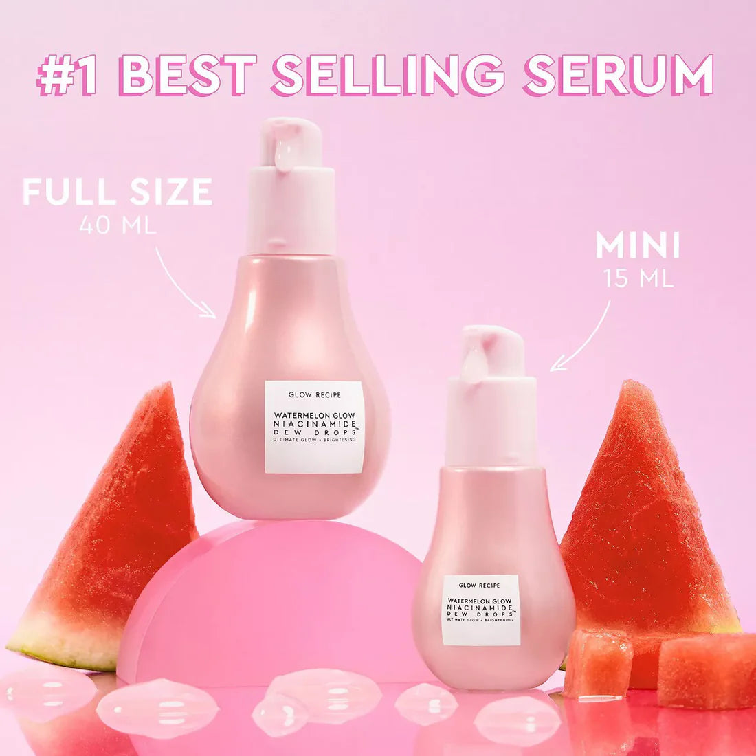 GLOW RECIPE WATERMELON GLOW NIACINAMIDE DEW DROPS ultimate glow and brightening 40 ML نياسينمايد وبرايمر من جلو ريسيبي