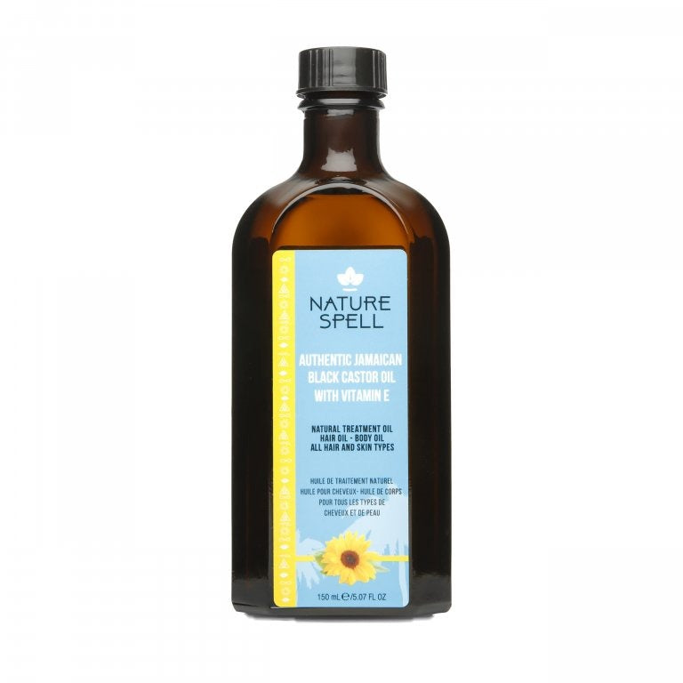 Nature Spell زيت الخروع الأسود الجامايكي الأصلي مع فيتامين E زيت علاج طبيعي للشعر والجسم لجميع أنواع الشعر والبشرة 150 مل