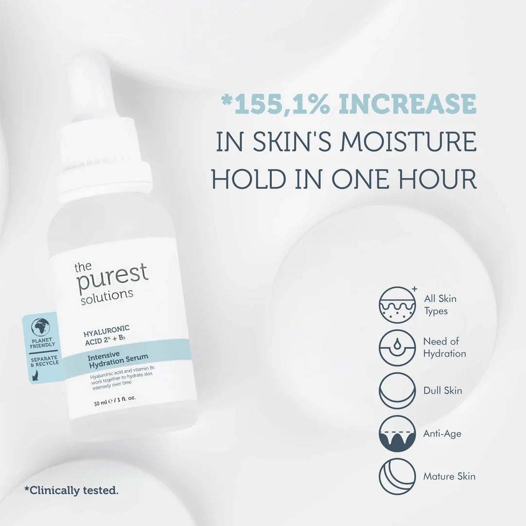 The Purest Solutions Intensive Hydration Hyaluronic Acid Serum 30ML مصل حمض الهيالورونيك للترطيب المكثف