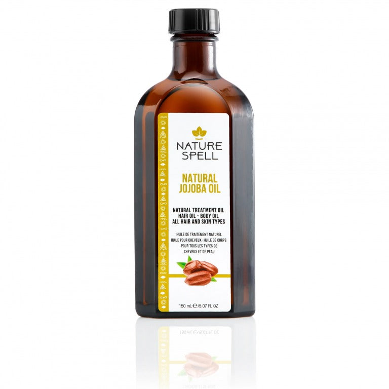 Nature Spell زيت الجوجوبا الطبيعي زيت علاج طبيعي للشعر والجسم لجميع أنواع الشعر والبشرة 150 مل