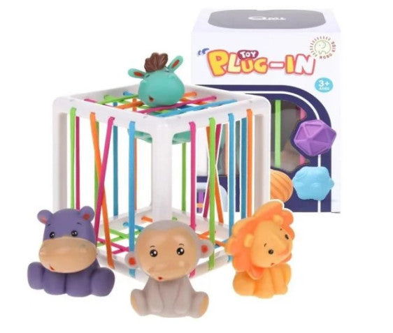 Plug-in toys W/ soft vinyl animals x4" ألعاب قابلة للتوصيل مع 4 حيوانات من الفينيل الناعم