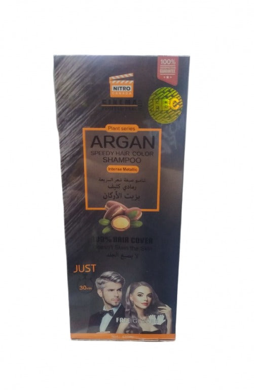 Argan  شامبو صبغة الشعر السريع بالأرغان رمادي كثيف 420 مل