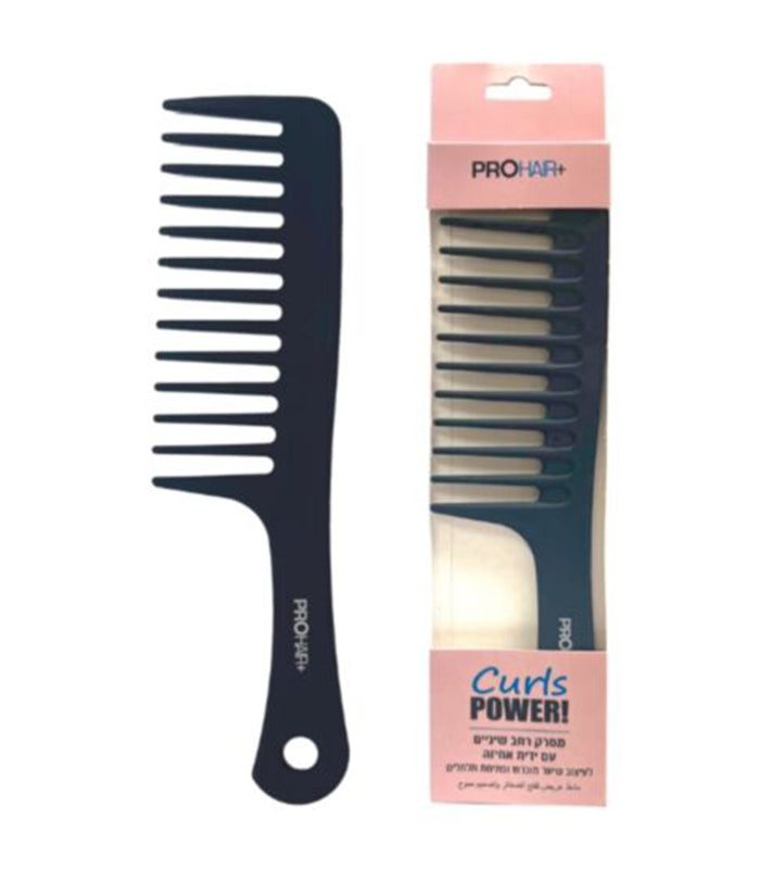 مشط بأسنان واسعة مع مقبض | Pro Hair+