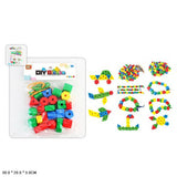 خرز بلاستيكي مع خيوط 62 قطعة - Plastic Beads With Strings 62 pcs